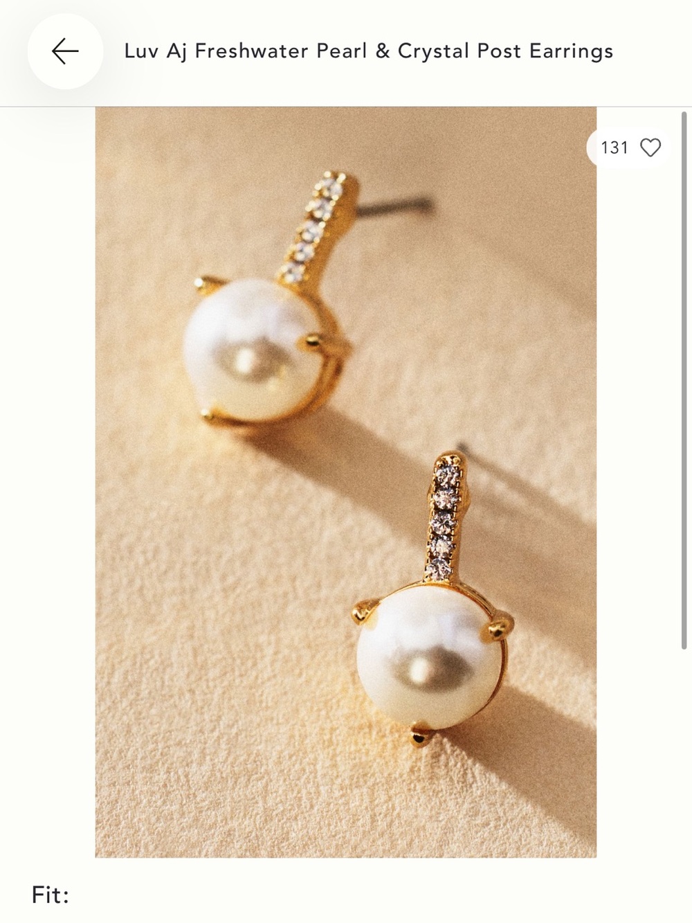 NWT Luv Aj Gold Pearl & Crystal Post Earrings